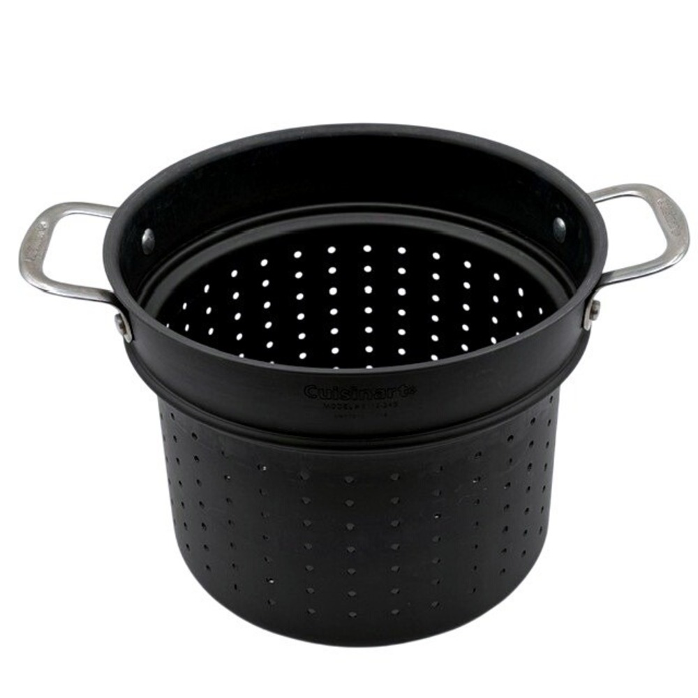 Cuisinart 6112-24S Hard Anodized Steamer Insert Pasta Strainer Black 9.5 Inch